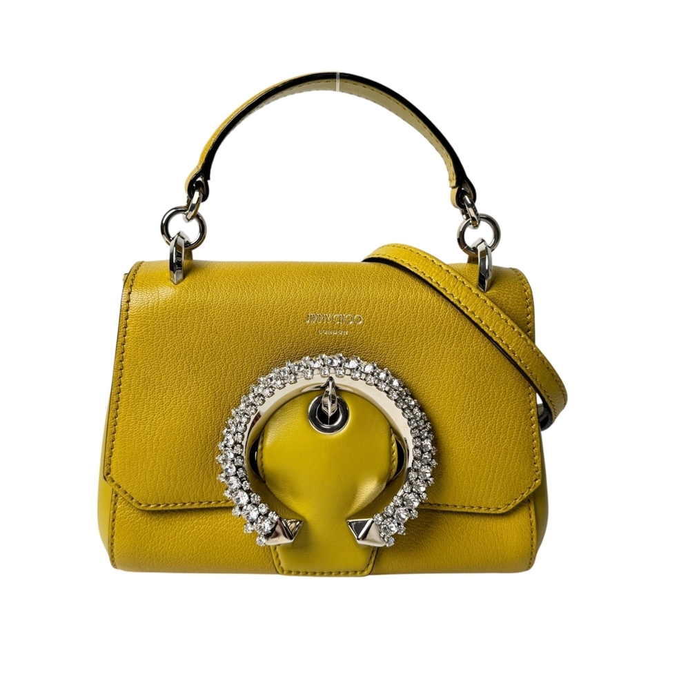 Jimmy Choo Madeline 2-way Shoulder Bag/Handbag, Yellow, Crystal, Crossbody, W...